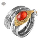 Bague Steampunk enroulée en forme de plume