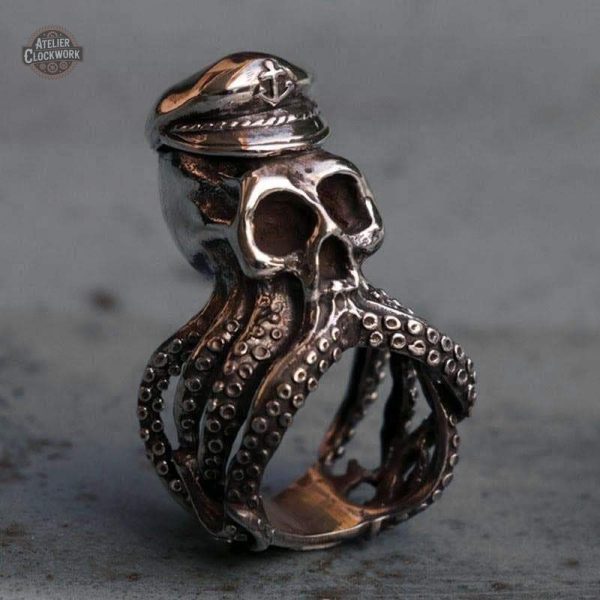 Bague homme Poulpe au design unique