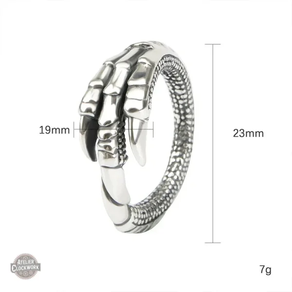Bague en argent avec motif serre d'aigle, style unique