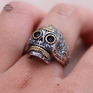 Bague Steampunk pour homme au design squelettique