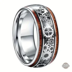 Bague Steampunk Engrenages en acier inoxydable