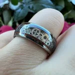 Accessoire Steampunk unique, bague en acier inoxydable