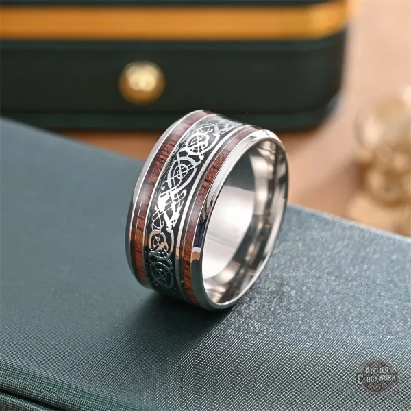 Bague en acier inoxydable inspirée du style Steampunk
