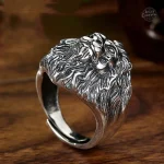 Accessoire masculin - Bague Lion en Acier