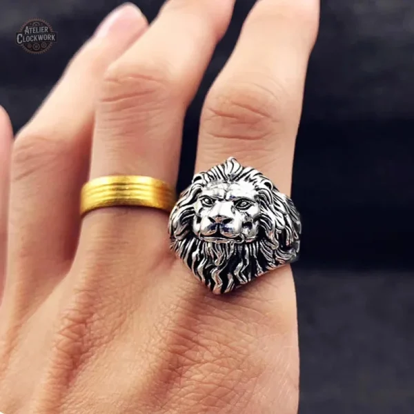 Bague en Acier - Tête de Lion design unique
