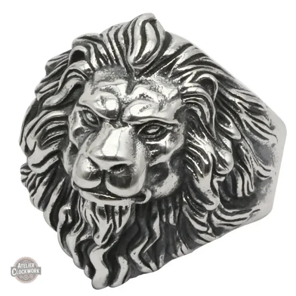 Bague en Acier au design de lion pour homme