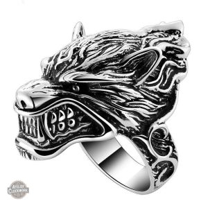 Bague Tête de Loup en Argent - Fenrir