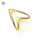 Bague originale en forme V pour style rétro-futuriste
