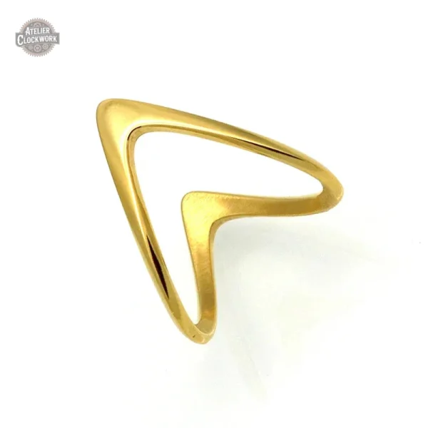 Bague originale en forme V pour style rétro-futuriste