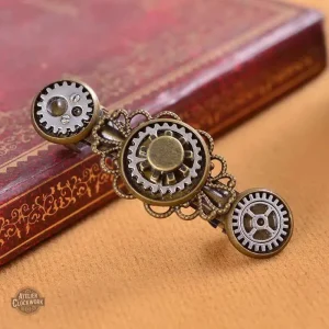 Barette steampunk avec motifs vintage et détails raffinés