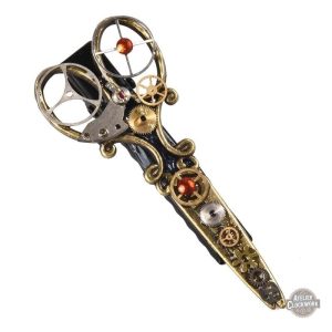 Broche Steampunk Ciseaux, accessoire élégant pour le style rétro