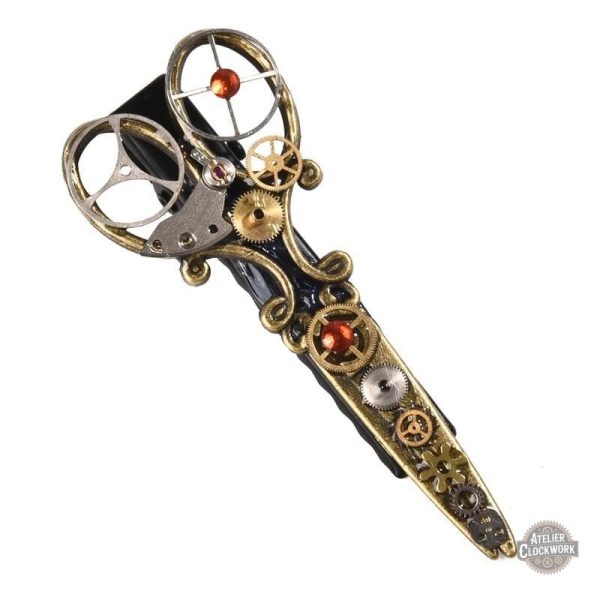 barrette-ciseaux-steampunk-store-1 Broche Steampunk Ciseaux, accessoire élégant pour le style rétro