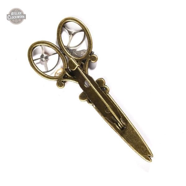 Barrette en forme de ciseaux, touche originale pour un look steampunk