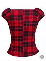 Blouse steampunk femme avec motif tartan