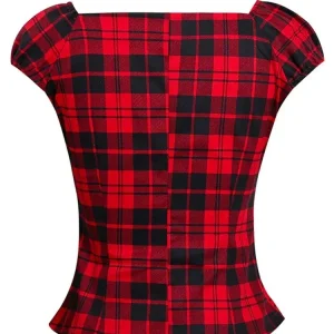 Blouse steampunk femme avec motif tartan