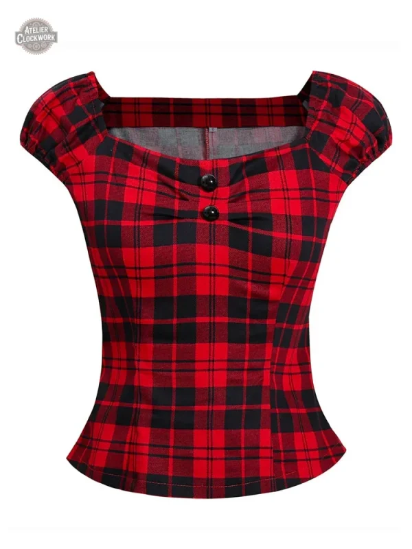 Blouse à carreaux pour un look vintage moderne