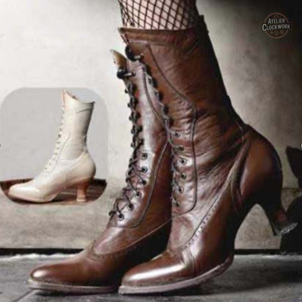 Bottes rétro Ada Lovelace, design inspiré du steampunk
