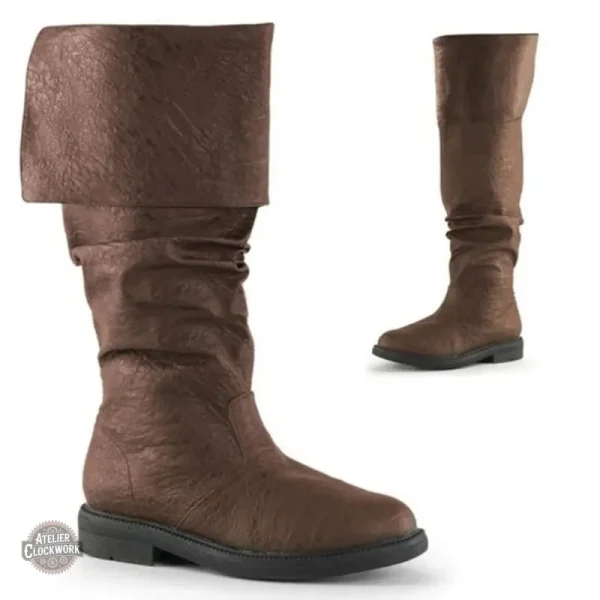 Bottes Steampunk en cuir PU, choix de couleur noir ou marron