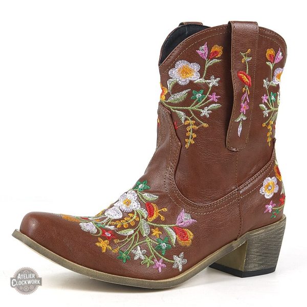 bottes-vintage-femme-1 Bottines Vintage Femme Brodées