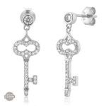 Accessoires vintage, boucles d'oreilles clés