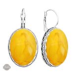 Boucles d'oreilles en Argent avec Ambre naturel