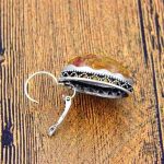 Élégantes boucles Argent avec touches d'Ambre