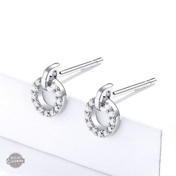 Boucles d'oreilles argentées inspirées du steampunk