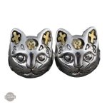 Boucles d'oreilles chat en argent design Neko