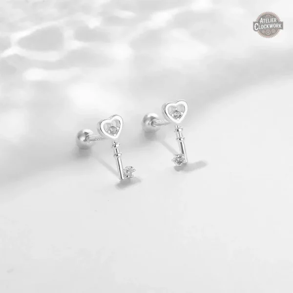 Boucles d'oreilles steampunk en argent pour femme