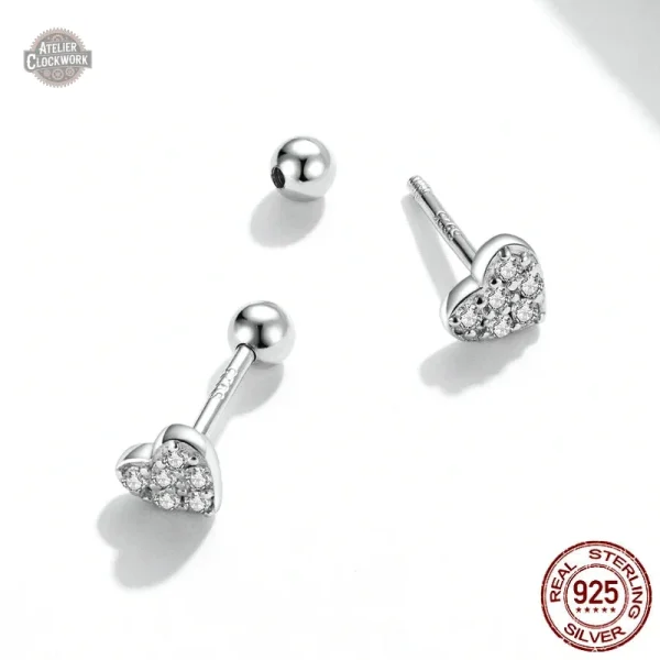 Accessoire steampunk : boucles d’oreilles Cœur en argent