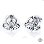 Boucles d'oreilles couronne argent steampunk