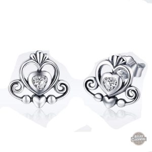 Boucles d'oreilles couronne argent steampunk