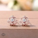 Design unique de boucles couronne argentées