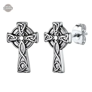 Boucles d'oreilles Croix Celtique Inox Steampunk Femme