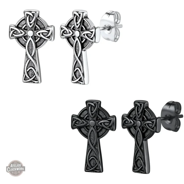 Boucles d'oreilles en inox style celtique pour femme