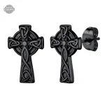Accessoire steampunk : Boucles en inox Croix Celtique