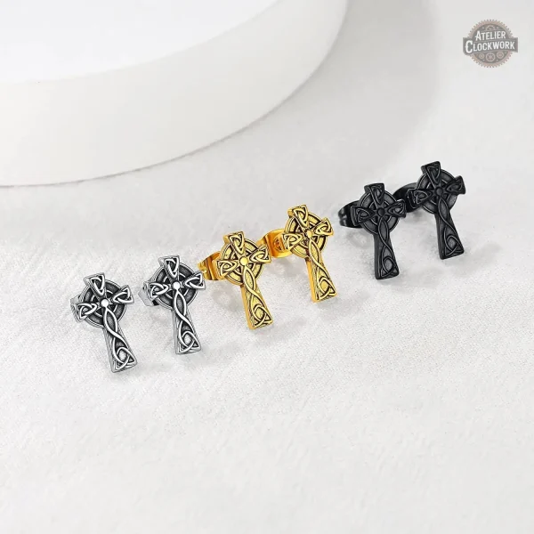 Boucles d'oreilles Croix en inox au style intemporel