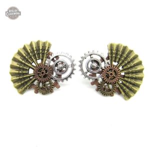Boucles Steampunk Éventails Japonais