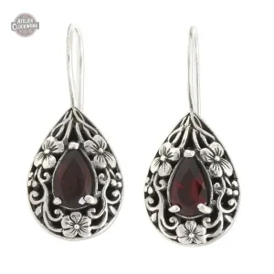 Boucle d'oreille Grenat - Style victorien