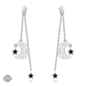 Boucles Steampunk Lune d'Argent pour femmes