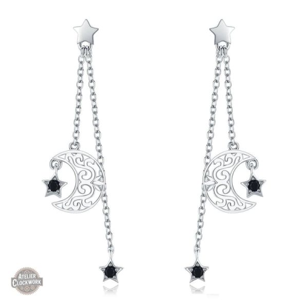 boucle-d-oreille-lune-argent-steampunk-store-1 Boucles Steampunk Lune d'Argent pour femmes