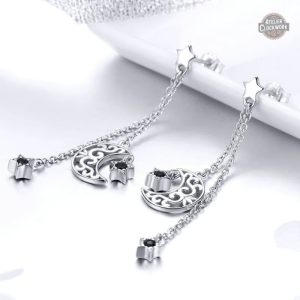 Bijoux steampunk avec motif de lune en argent