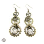 Boucles d'oreilles hiboux au style steampunk