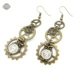 Accessoire steampunk femme : boucles hiboux mécaniques
