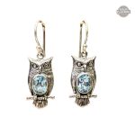 Boucles d'oreilles hibou en style steampunk