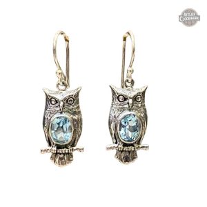 Boucles d'oreilles hibou en style steampunk