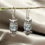 Design unique de boucles d'oreilles hibou