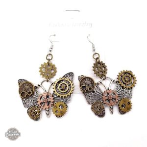 Boucles Steampunk Papillons Mécaniques