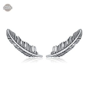 Boucles Steampunk Plumes d'Argent