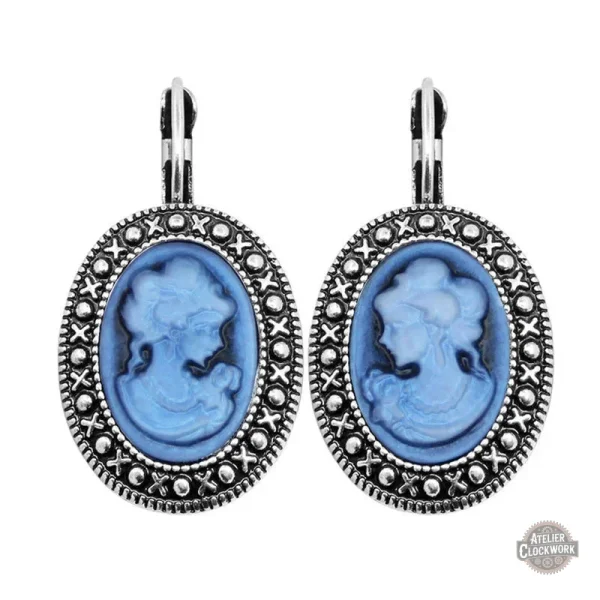 Accessoire vintage : boucle d'oreille camé unique